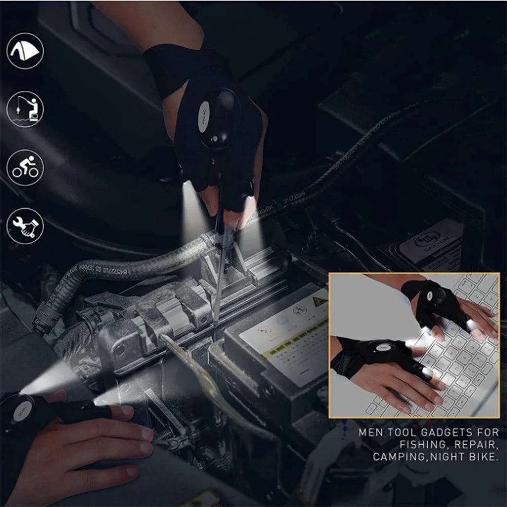 NightRide LED Cycling Light Gloves