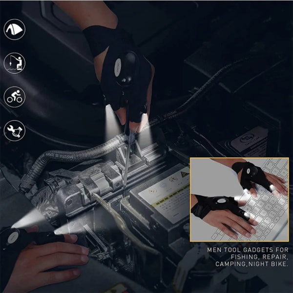 NightRide LED Cycling Light Gloves